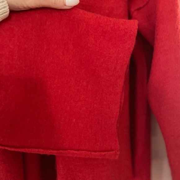 Eileen Fisher Boiled Merino Wool Open Sweater, red,
Medium - Picture 4 of 8